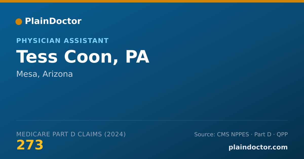 Shareable card for Tess Coon, PA - Physician Assistant, Mesa, AZ
