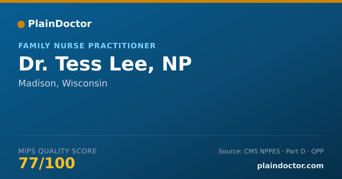 Shareable card for Tess Lee, NP - Family Nurse Practitioner, Madison, WI