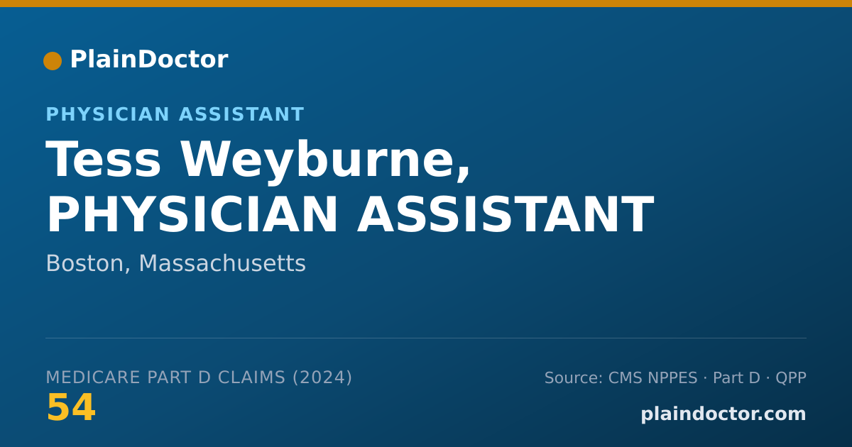 Shareable card for Tess Weyburne, PHYSICIAN ASSISTANT - Physician Assistant, Boston, MA