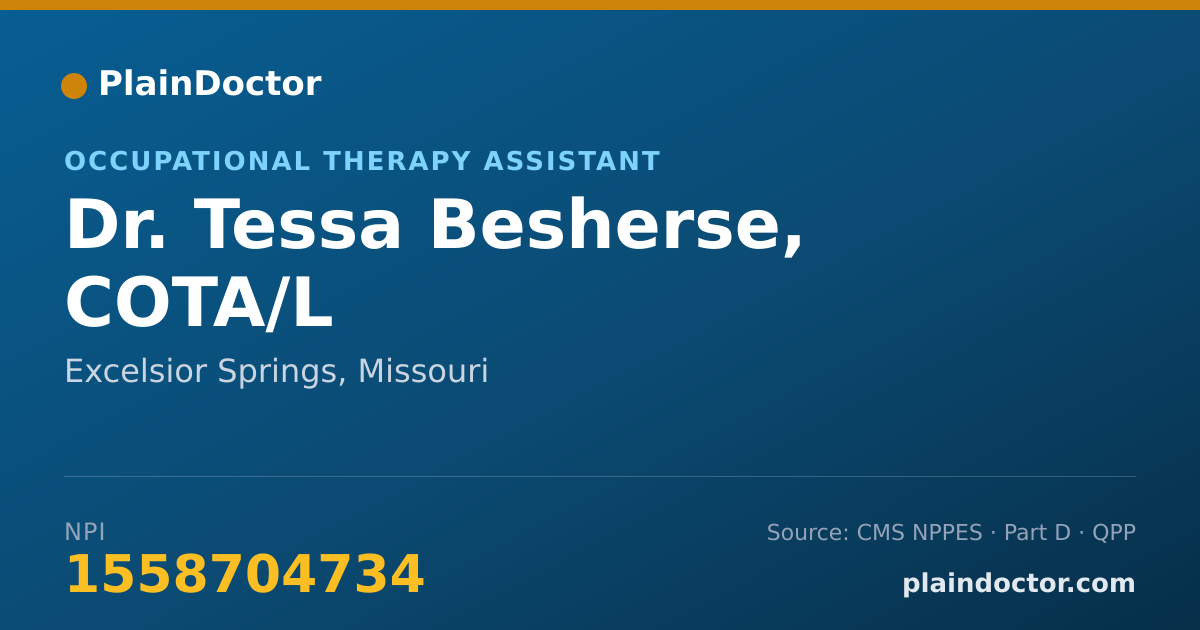 Shareable card for Tessa Besherse, COTA/L - Occupational Therapy Assistant, Excelsior Springs, MO
