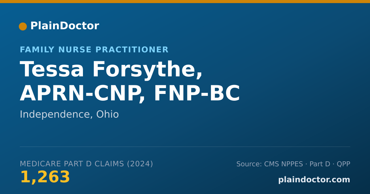 Shareable card for Tessa Forsythe, APRN-CNP, FNP-BC - Family Nurse Practitioner, Independence, OH