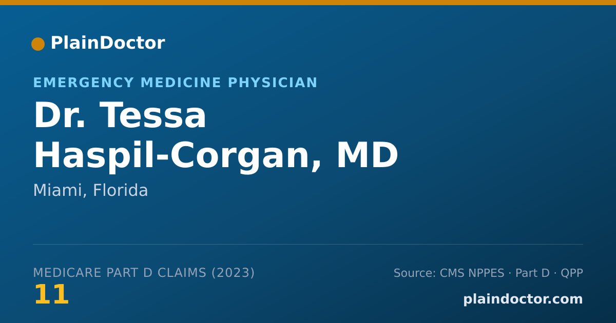 Shareable card for Tessa Haspil-Corgan, MD - Emergency Medicine Physician, Miami, FL
