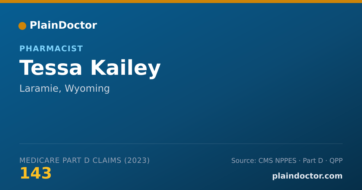 Shareable card for Tessa Kailey - Pharmacist, Laramie, WY