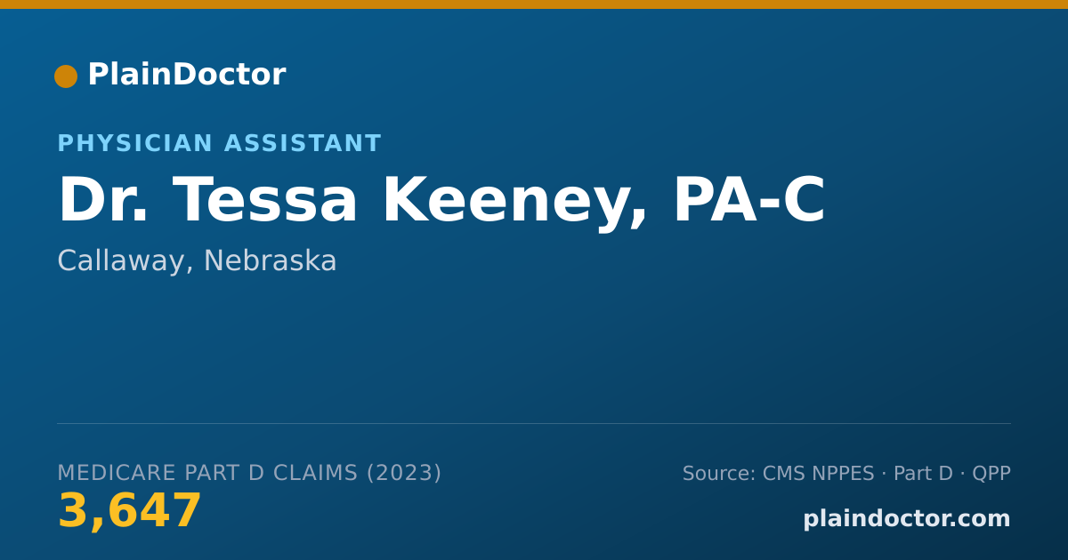 Shareable card for Tessa Keeney, PA-C - Physician Assistant, Callaway, NE
