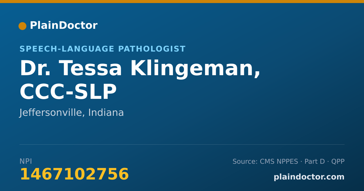 Shareable card for Tessa Klingeman, CCC-SLP - Speech-Language Pathologist, Jeffersonville, IN