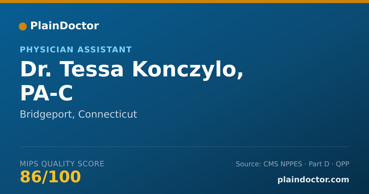 Shareable card for Tessa Konczylo, PA-C - Physician Assistant, Bridgeport, CT