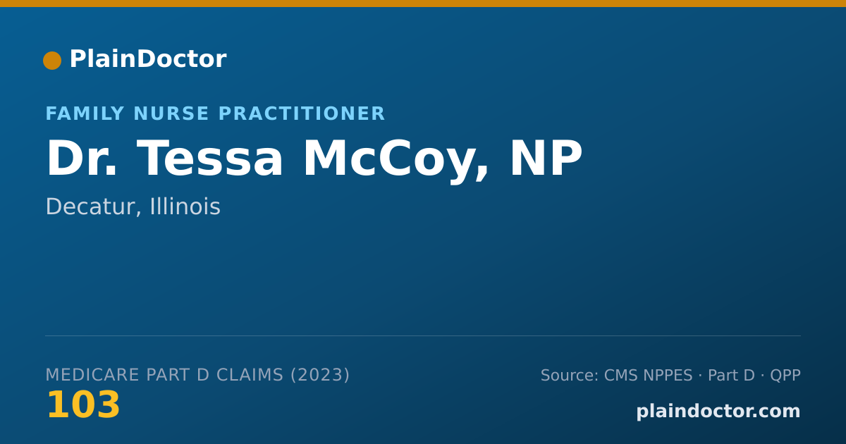 Shareable card for Tessa McCoy, NP - Family Nurse Practitioner, Decatur, IL