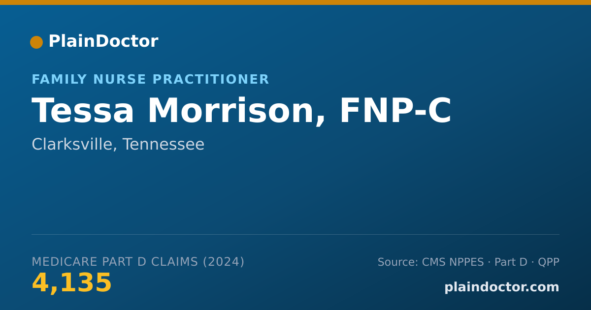 Shareable card for Tessa Morrison, FNP-C - Family Nurse Practitioner, Clarksville, TN