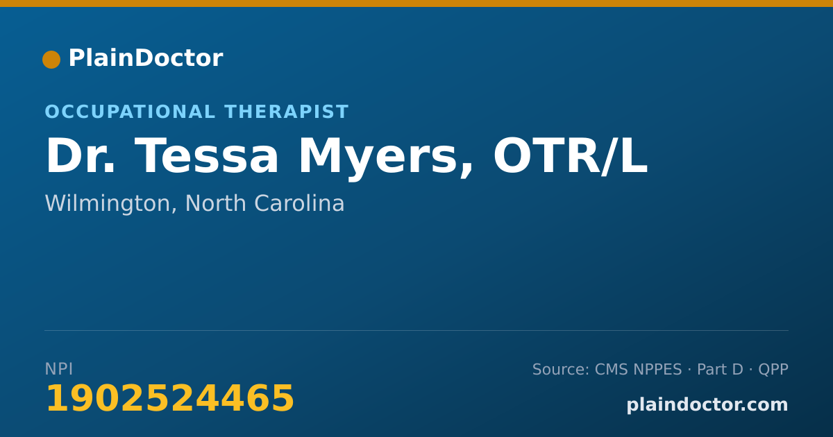Shareable card for Tessa Myers, OTR/L - Occupational Therapist, Wilmington, NC