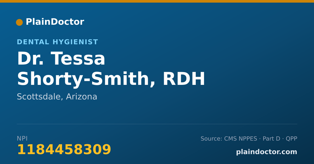 Shareable card for Tessa Shorty-Smith, RDH - Dental Hygienist, Scottsdale, AZ