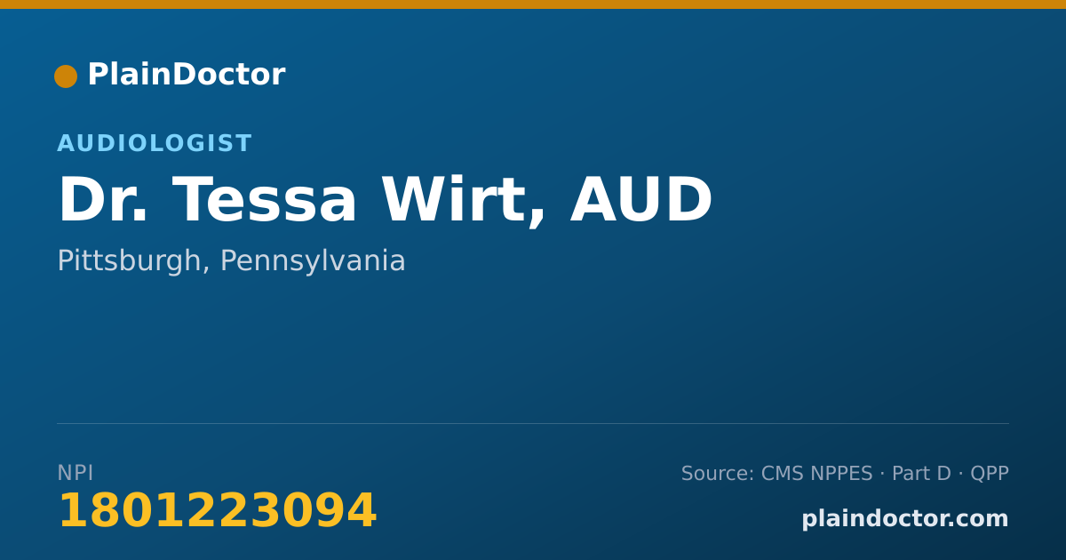 Shareable card for Tessa Wirt, AUD - Audiologist, Pittsburgh, PA