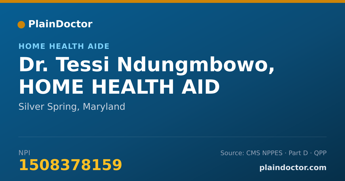 Shareable card for Tessi Ndungmbowo, HOME HEALTH AID - Home Health Aide, Silver Spring, MD