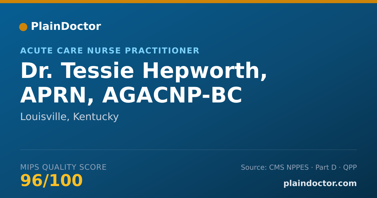Shareable card for Tessie Hepworth, APRN, AGACNP-BC - Acute Care Nurse Practitioner, Louisville, KY
