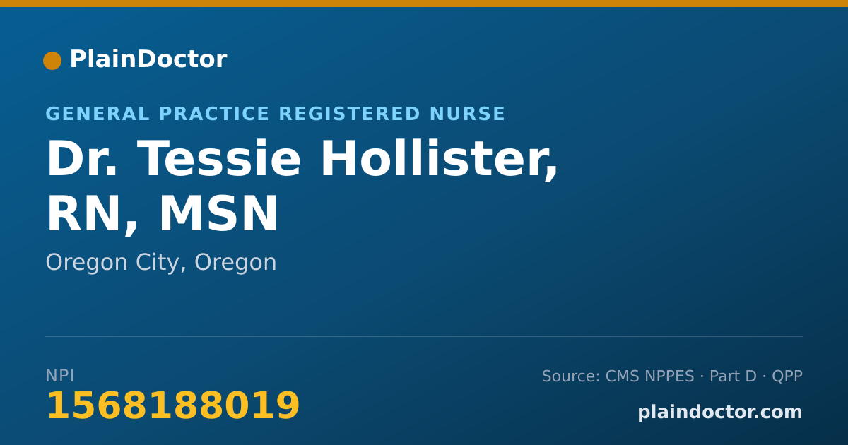 Shareable card for Tessie Hollister, RN, MSN - General Practice Registered Nurse, Oregon City, OR