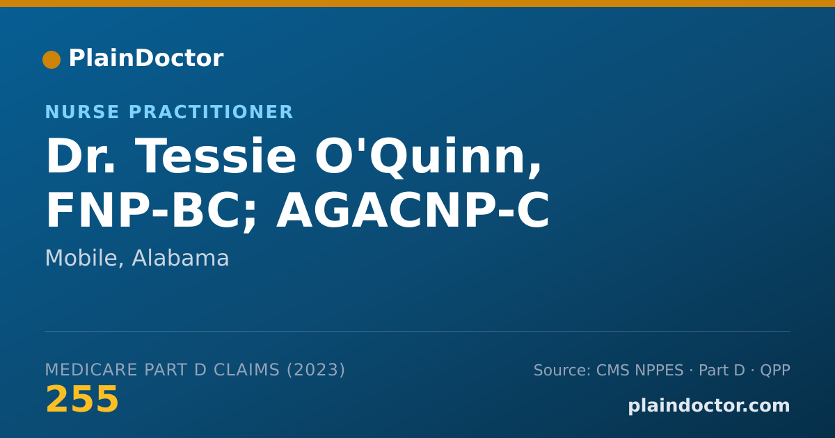 Shareable card for Tessie O'Quinn, FNP-BC; AGACNP-C - Nurse Practitioner, Mobile, AL