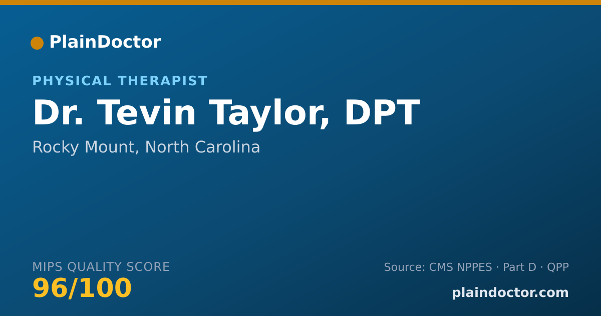 Shareable card for Tevin Taylor, DPT - Physical Therapist, Rocky Mount, NC