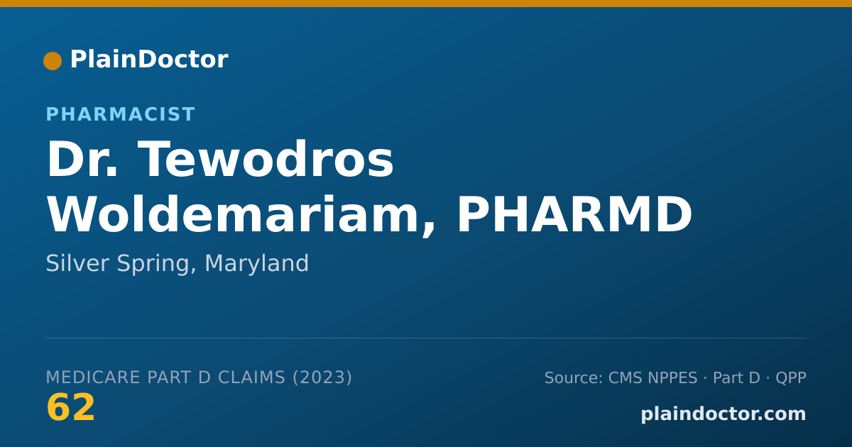 Shareable card for Tewodros Woldemariam, PHARMD - Pharmacist, Silver Spring, MD