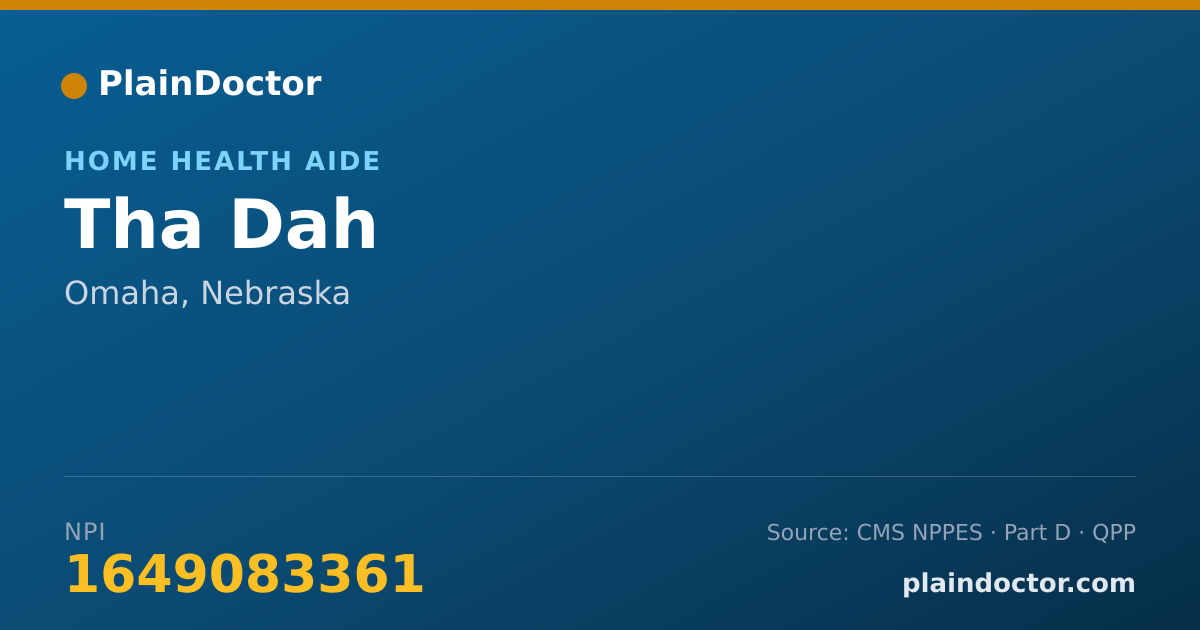 Shareable card for Tha Dah - Home Health Aide, Omaha, NE