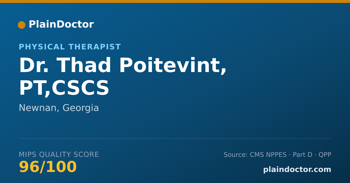 Shareable card for Thad Poitevint, PT,CSCS - Physical Therapist, Newnan, GA