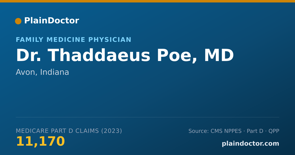 Shareable card for Thaddaeus Poe, MD - Family Medicine Physician, Avon, IN