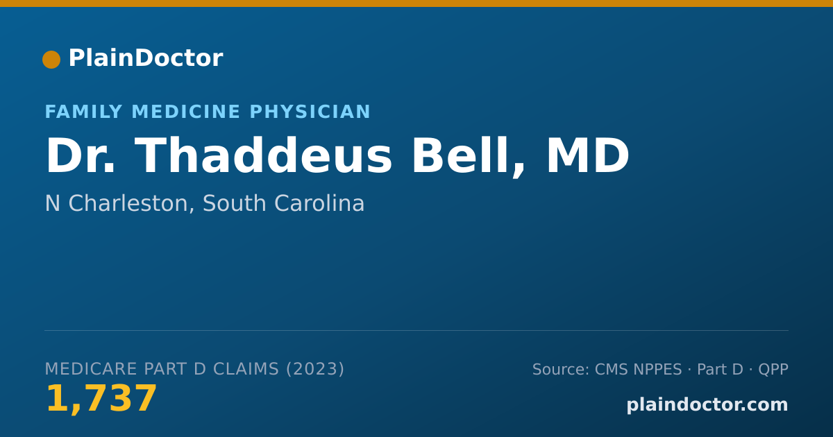 Shareable card for Thaddeus Bell, MD - Family Medicine Physician, N Charleston, SC