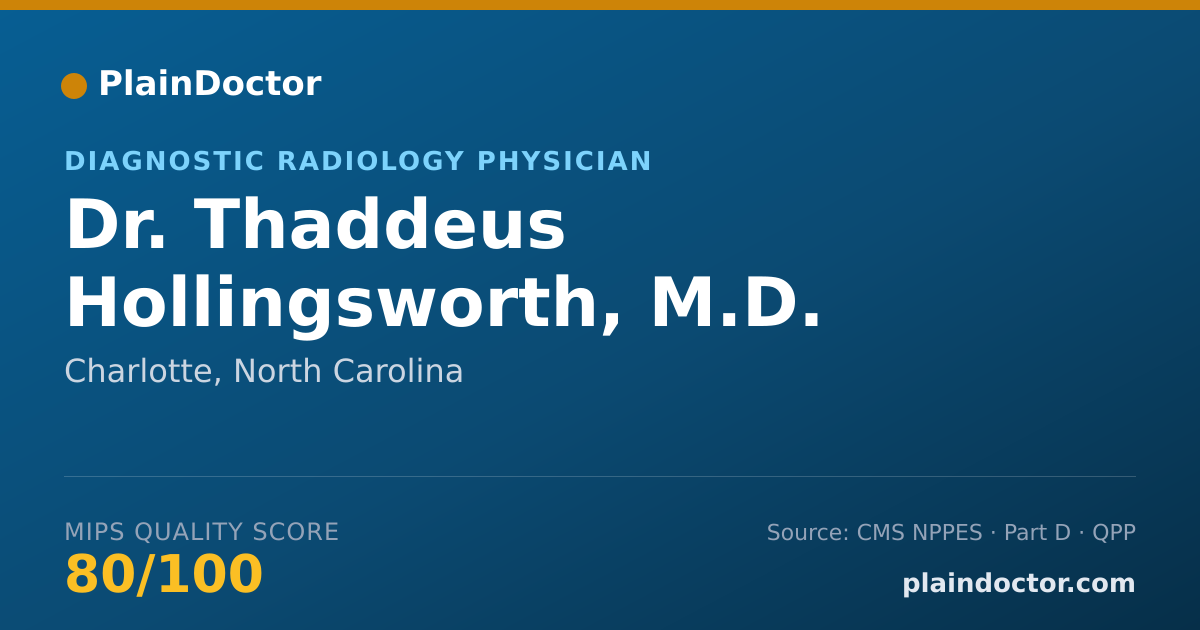 Shareable card for Thaddeus Hollingsworth, M.D. - Diagnostic Radiology Physician, Charlotte, NC