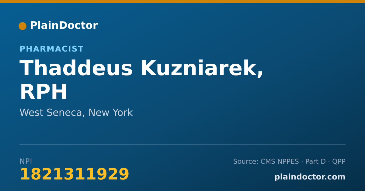 Shareable card for Thaddeus Kuzniarek, RPH - Pharmacist, West Seneca, NY