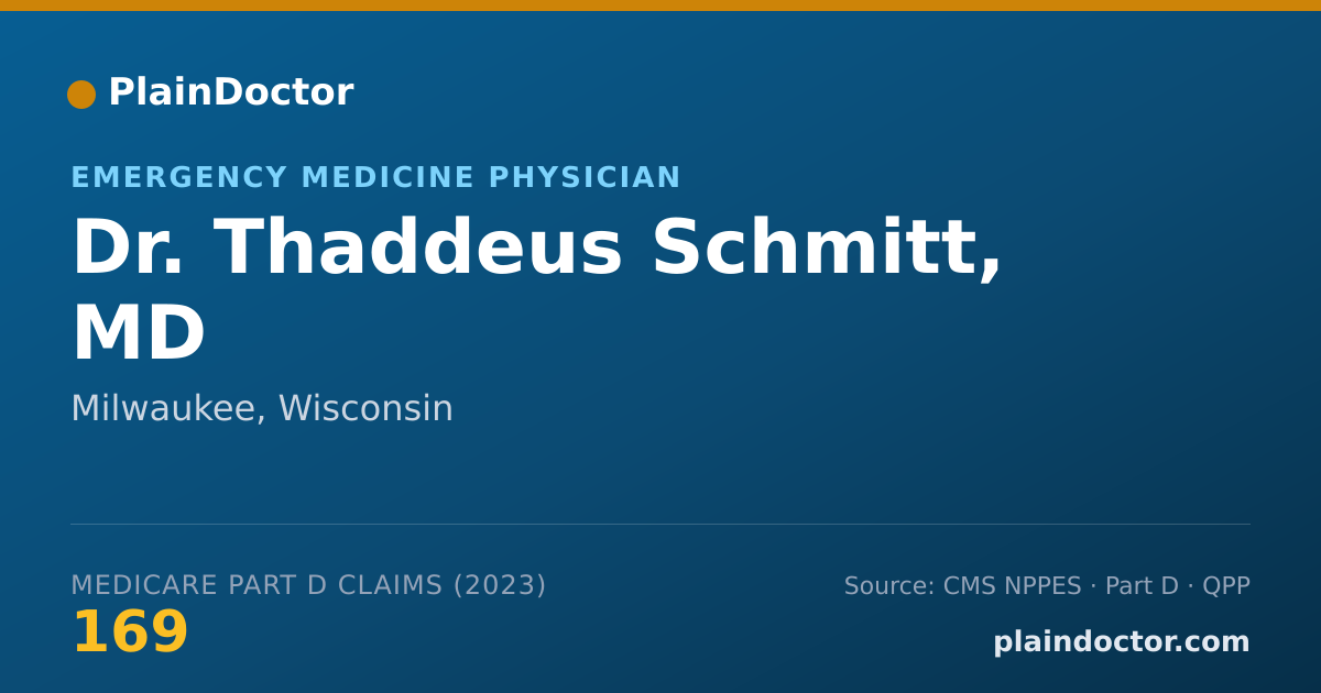 Shareable card for Thaddeus Schmitt, MD - Emergency Medicine Physician, Milwaukee, WI