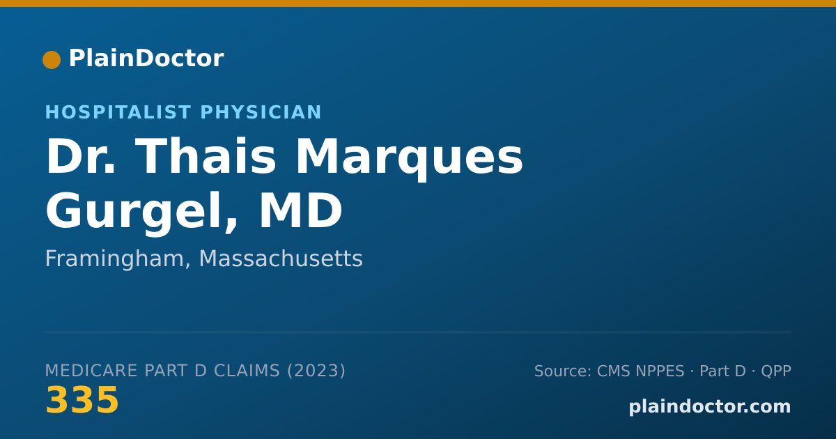 Shareable card for Thais Marques Gurgel, MD - Hospitalist Physician, Framingham, MA