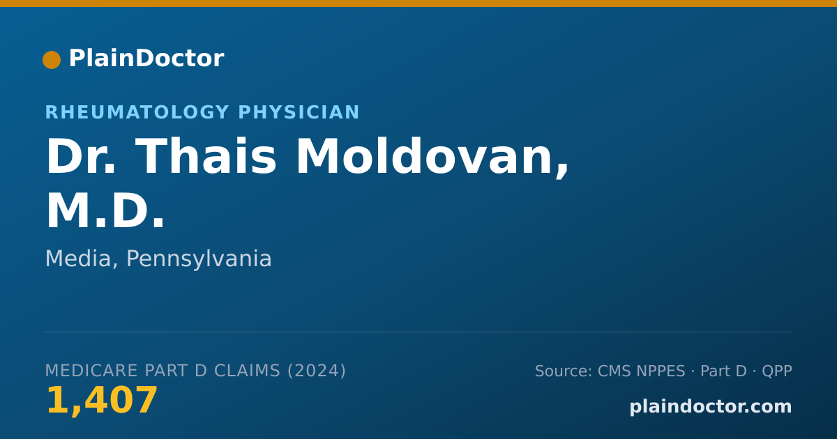 Shareable card for Thais Moldovan, M.D. - Internal Medicine Physician, Media, PA