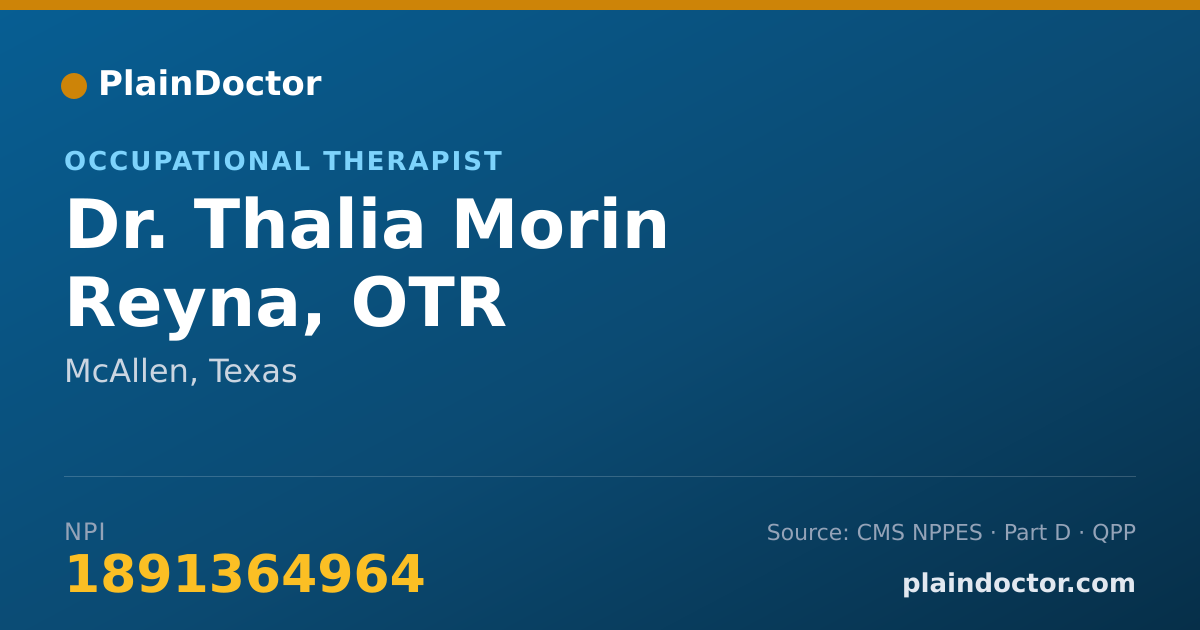 Shareable card for Thalia Morin Reyna, OTR - Occupational Therapist, McAllen, TX