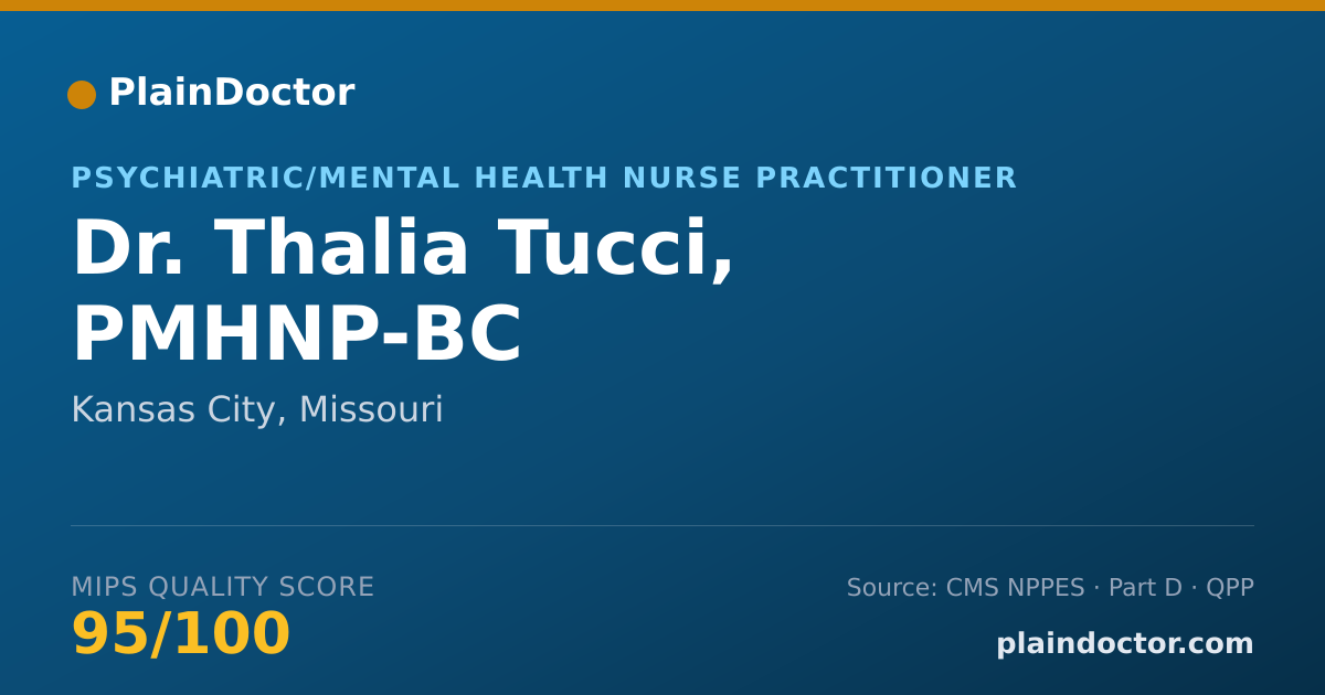 Shareable card for Thalia Tucci, PMHNP-BC - Psychiatric/Mental Health Nurse Practitioner, Kansas City, MO