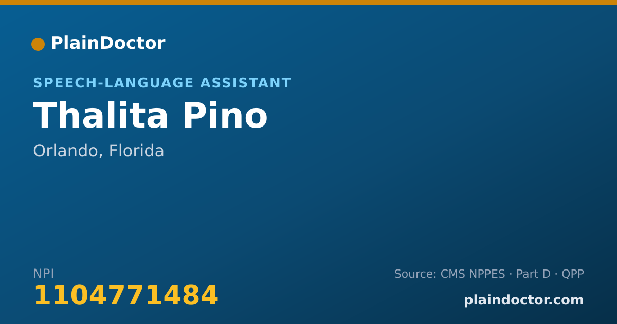 Shareable card for Thalita Pino - Speech-Language Assistant, Orlando, FL