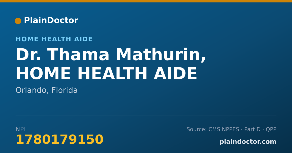 Shareable card for Thama Mathurin, HOME HEALTH AIDE - Home Health Aide, Orlando, FL