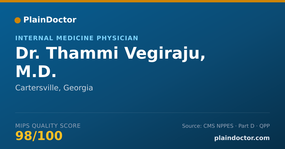 Shareable card for Thammi Vegiraju, M.D. - Internal Medicine Physician, Cartersville, GA