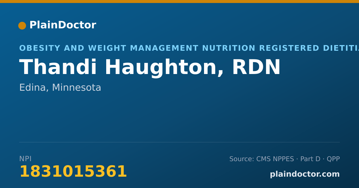 Shareable card for Thandi Haughton, RDN - Obesity and Weight Management Nutrition Registered Dietitian, Edina, MN