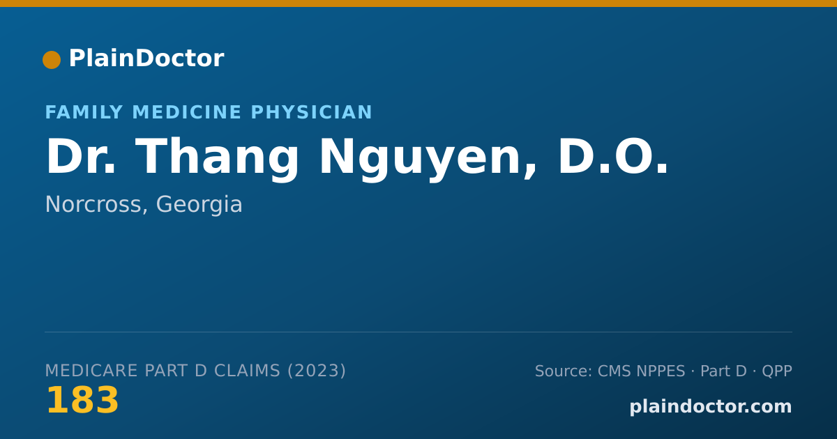 Shareable card for Thang Nguyen, D.O. - Family Medicine Physician, Norcross, GA