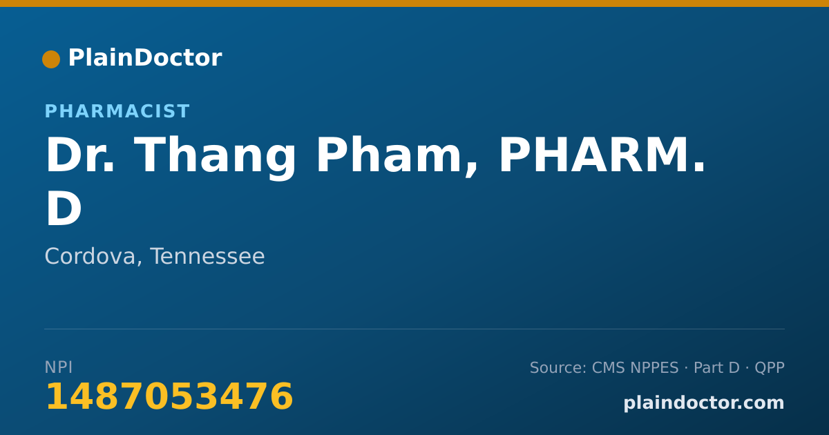 Shareable card for Thang Pham, PHARM. D - Pharmacist, Cordova, TN