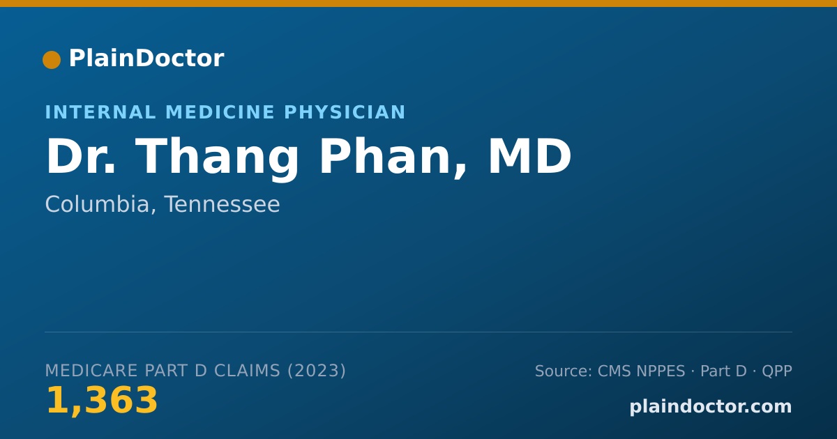 Shareable card for Thang Phan, MD - Internal Medicine Physician, Columbia, TN