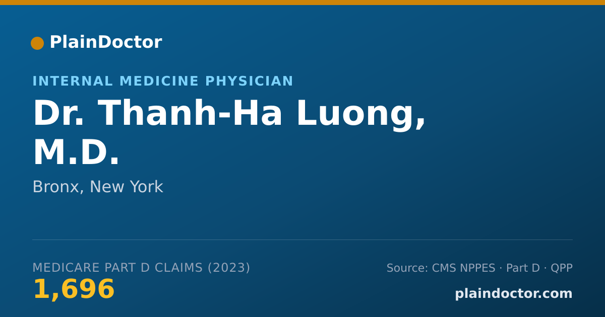Shareable card for Thanh-Ha Luong, M.D. - Internal Medicine Physician, Bronx, NY
