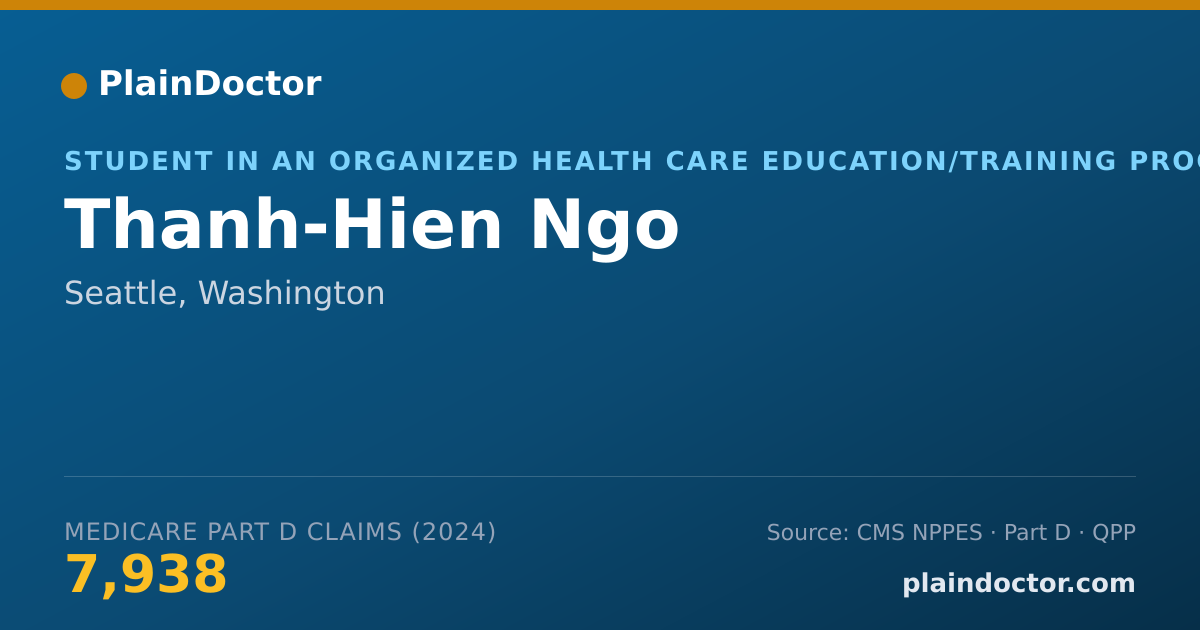 Shareable card for Thanh-Hien Ngo - Student in an Organized Health Care Education/Training Program, Seattle, WA