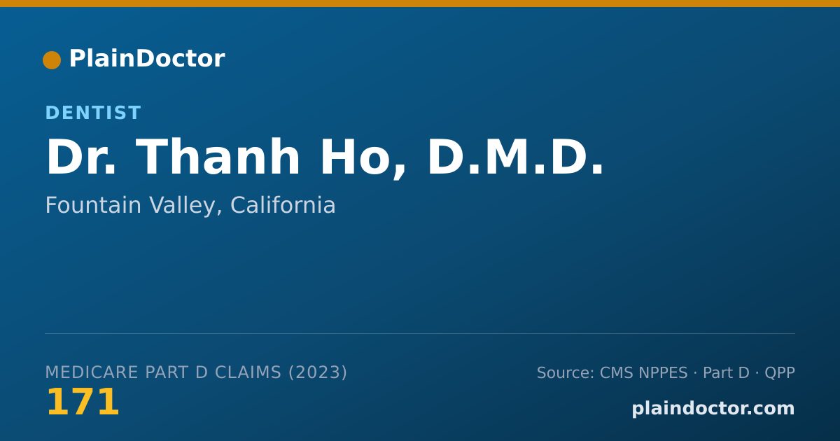 Shareable card for Thanh Ho, D.M.D. - Dentist, Fountain Valley, CA