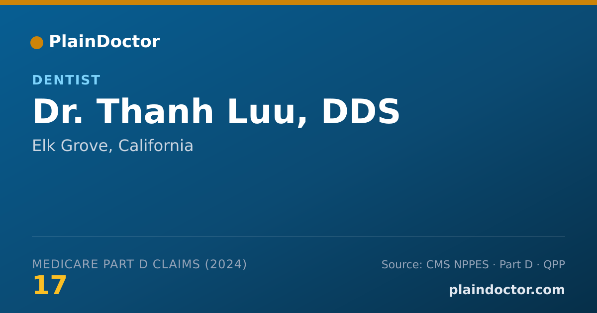 Shareable card for Thanh Luu, DDS - Dentist, Elk Grove, CA