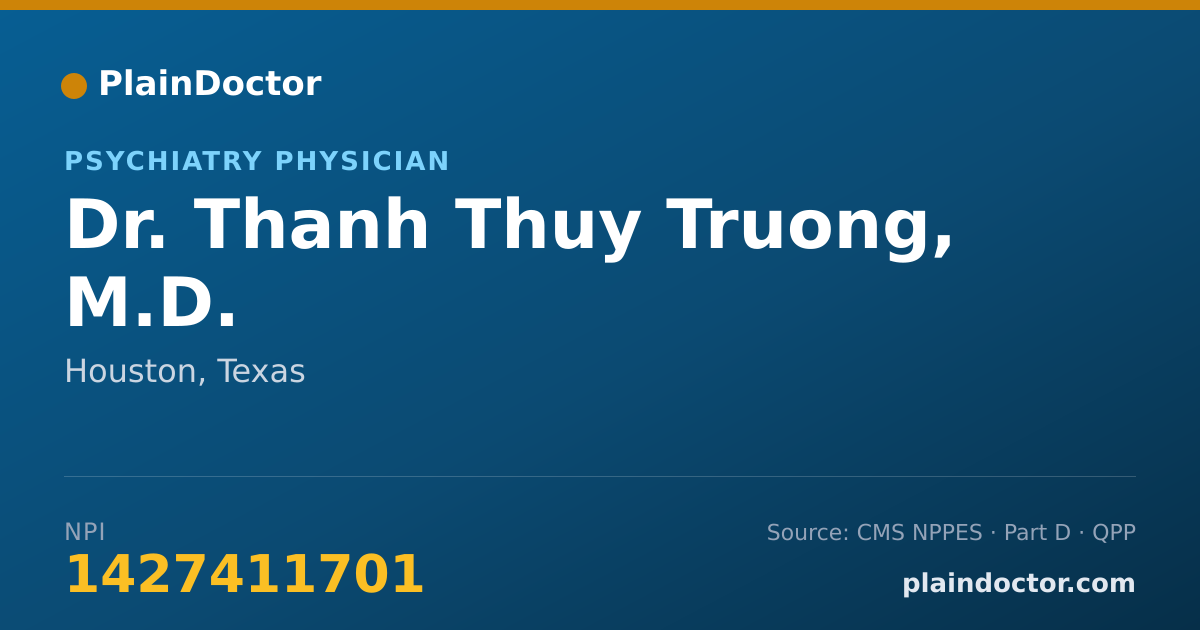 Shareable card for Thanh Thuy Truong, M.D. - Psychiatry Physician, Houston, TX