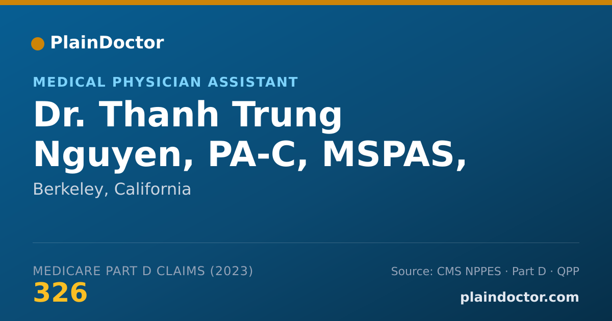Shareable card for Thanh Trung Nguyen, PA-C, MSPAS, MPH, MS - Medical Physician Assistant, Berkeley, CA