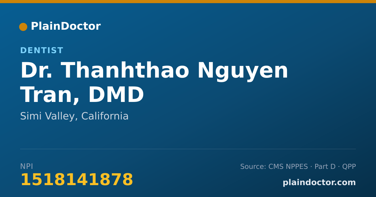 Shareable card for Thanhthao Nguyen Tran, DMD - Dentist, Simi Valley, CA