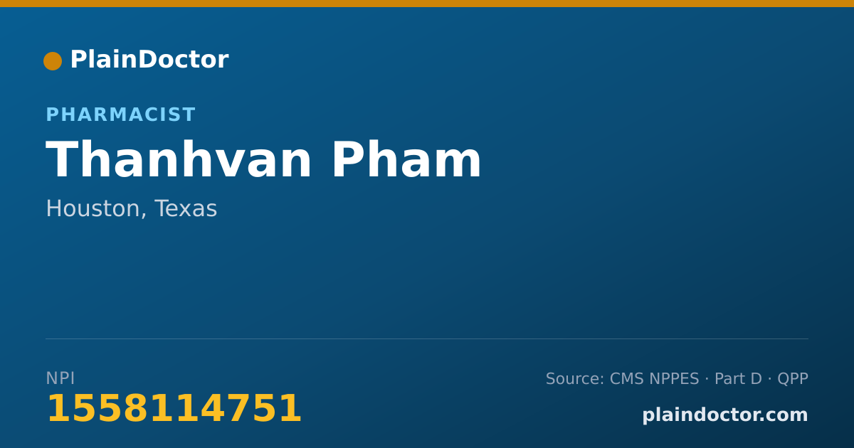 Shareable card for Thanhvan Pham - Pharmacist, Houston, TX