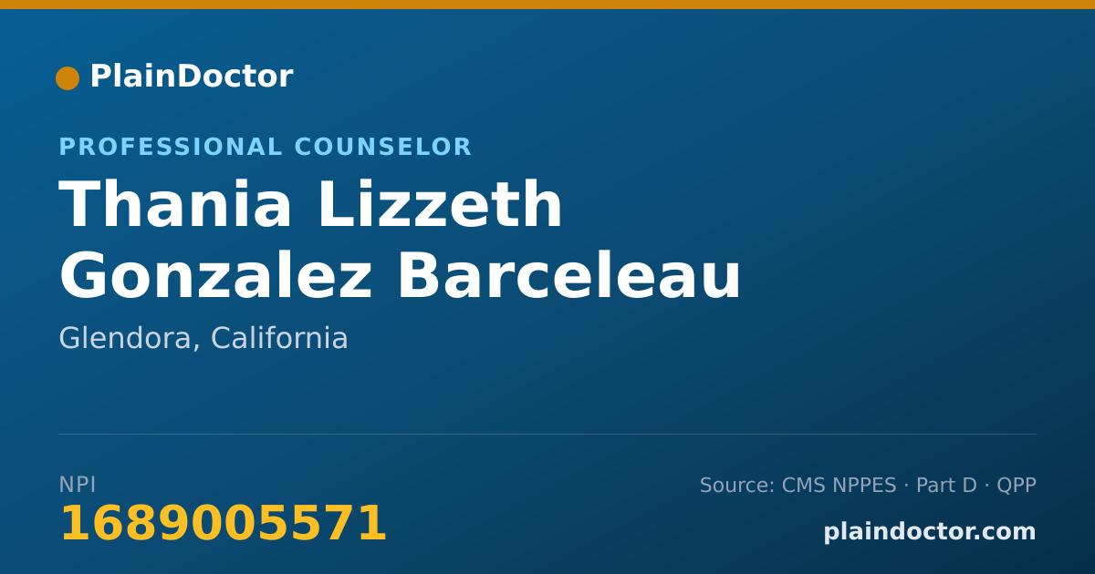 Shareable card for Thania Lizzeth Gonzalez Barceleau - Professional Counselor, Glendora, CA