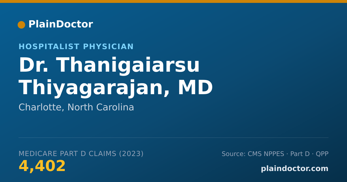 Shareable card for Thanigaiarsu Thiyagarajan, MD - Hospitalist Physician, Charlotte, NC
