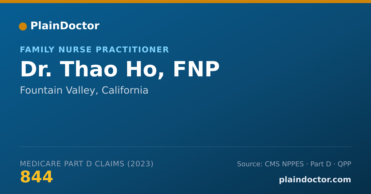 Shareable card for Thao Ho, FNP - Family Nurse Practitioner, Fountain Valley, CA
